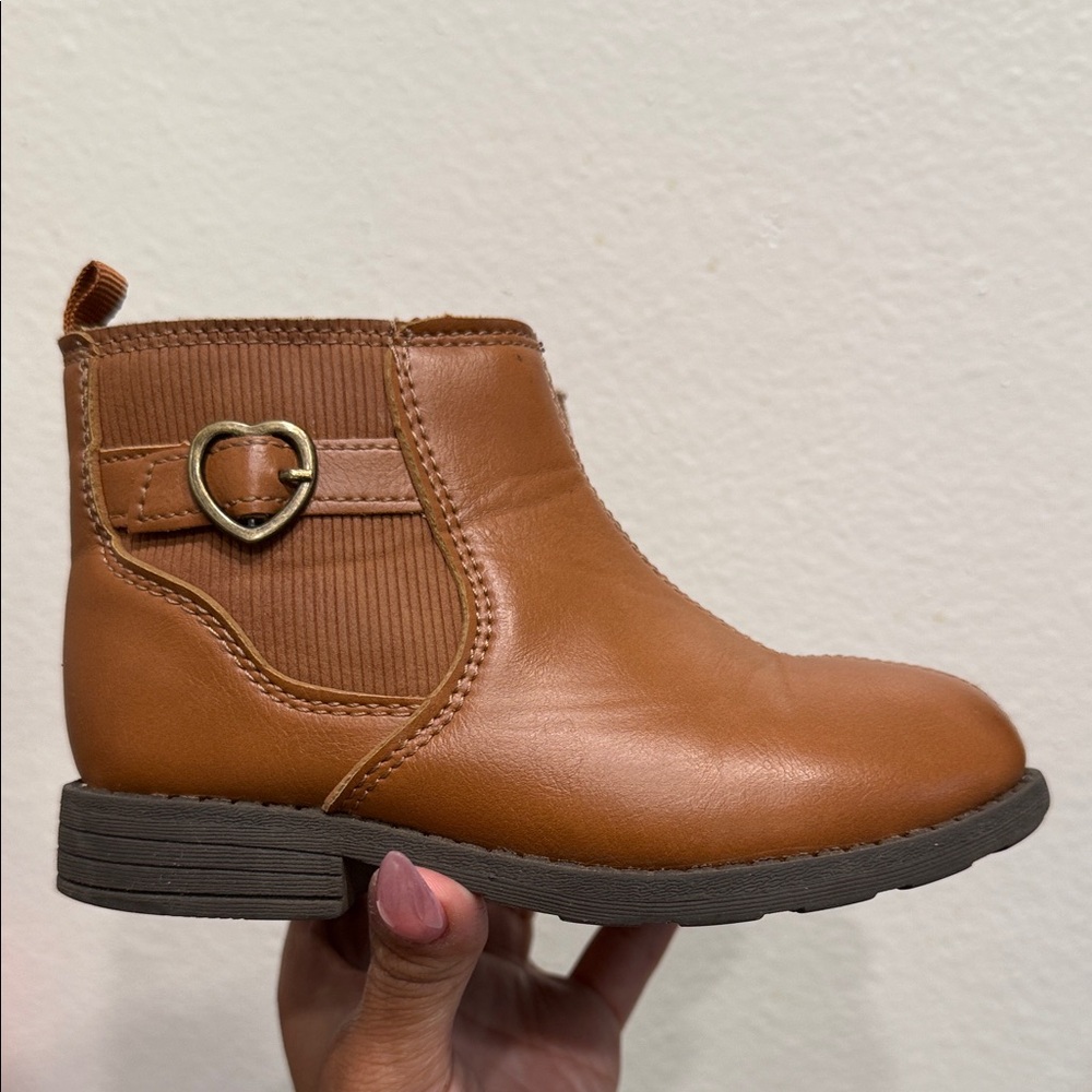 Carter's Tan Kids Boots with Heart Accent